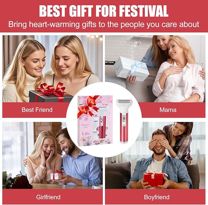 Women Face Epilator, 5-in-1 depiladora, Facial Hair Removal for Women, Facial epilator, Hair Removal Device, 5 Attachments for Eyebrows, Nose, Body-VivaGrace Women