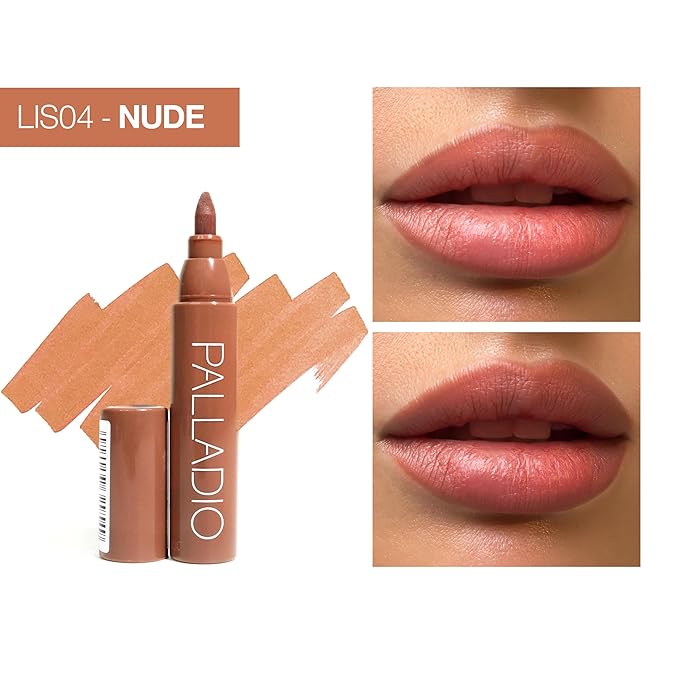 Palladio Lip Stain, Hydrating and Waterproof Formula, Matte Color Look, Longlasting All Day Wear Lip Color, Smudge Proof Natural Finish, Precise Chisel Tip Marker, Nude-VivaGrace Women