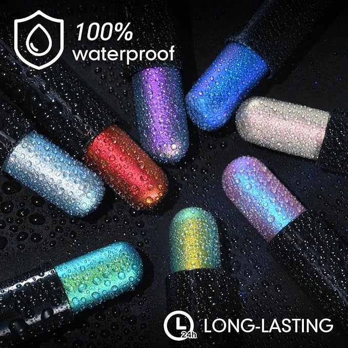 CHARMACY Duochrome Long Stay Eyeshadow Stick, Creamy Eye Shadow Stick, Multicolor-Shifting Glitter Eyeshadow, Waterproof & Smudge-Proof, High Pigmented, Built-in Smudger #06-VivaGrace Women