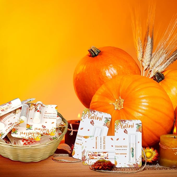 30 Pack Hello Fall Thanksgiving Party Gifts Bulk Lip Balms Favors Employee Appreciation Gifts Small Thank You Gifts for Women Men Satff Coworkers Teachers-VivaGrace Women