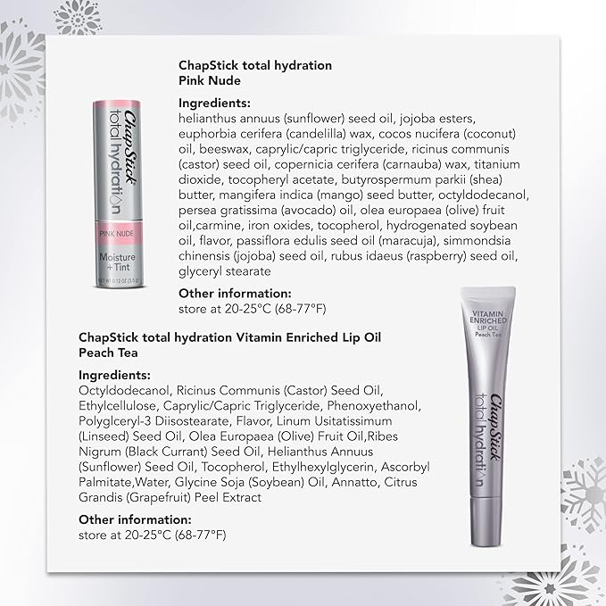 ChapStick Total Hydration Lip Kit Gift Set, Lip Moisturizer, Lip Scrub and Lip Balm Set - 4 Count-VivaGrace Women