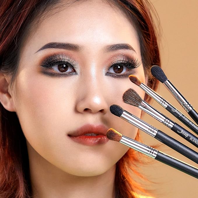 Jessup Eyeshadow Brush Set Professional Eye Blending Brushes for Lid Small Fluffy Soft Eye Brushes 10pcs, T331-VivaGrace Women