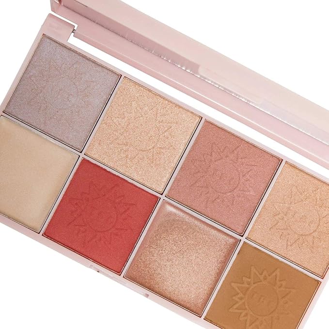 The Beauty Crop - Travel Tea Face Palette - Mediterranean Spring | Highly Pigmented Shades | Richly Toned Palette | Comes in Matte, Creamy, Metallic & Glitter Finish | Long Wearing | Cruelty Free-VivaGrace Women