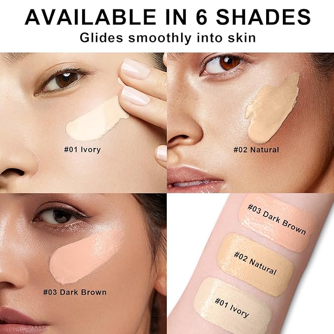 Mushroom Head Air Cushion CC Cream BB Cream Even Skin Tone Liquid Foundation, Concealer Lasting Makeup Base Primer (#06 Brown)-VivaGrace Women