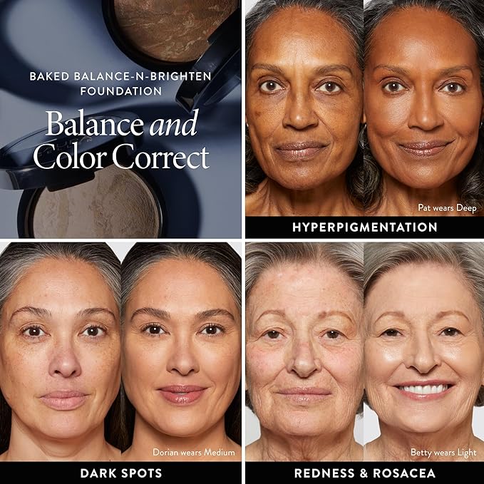 LAURA GELLER NEW YORK Award-Winning Baked Balance-n-Brighten To Go Color Correcting Powder Foundation - Fair - Buildable Light to Medium Coverage - Demi-Matte Natural Finish-VivaGrace Women