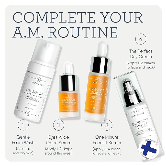 Egoboost Eye Serum - Eye Serum for Dark Circles and Puffiness, Hydrating Serum, Bright and Tight Eye Serum in Facial Skin Care Products, Mushroom Extract Eye Serum for Wrinkles-VivaGrace Women