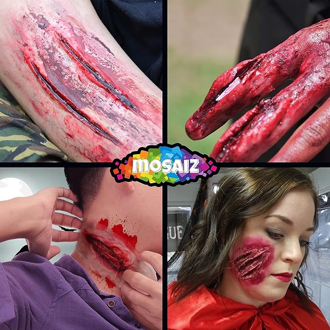 SFX Makeup Kit, Special Effects Makeup Kit with Fake Blood and Scar Wax, Makeup Sponges and Skin Spatula, Zombie Makeup Kit-VivaGrace Women