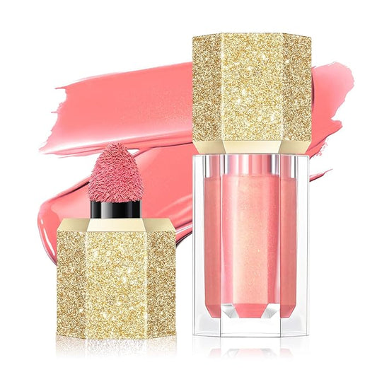 Soft Cream Blush, Liquid Blush for Natural Dewy Blush Makeup, Lightweight Blush for Cheeks, Long-Wearing Smudge Proof Liquid Blush Makeup, Cream Liquid Cream Blush Makeup - Foggy Pink-VivaGrace Women