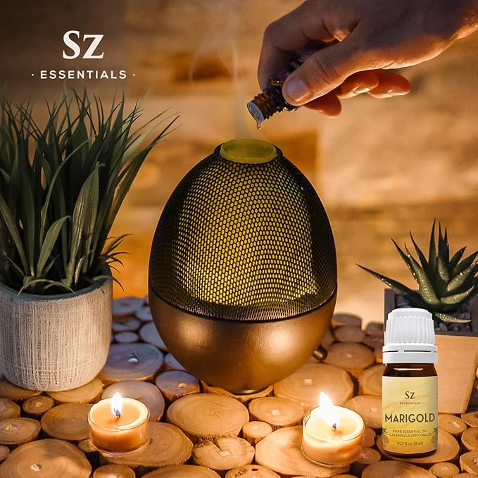 Marigold Essential Oil - aka. Calendula Officinalis - 100% Pure and Undiluted - Unlock The Precious Aroma of Real Marigold - Therapeutic Grade & Versatile Usage - 0.17oz-VivaGrace Women