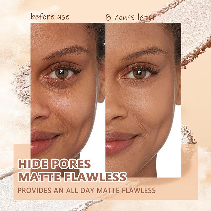 Oil Control Face Pressed Powder,Matte Smooth Flawless Setting Powder Makeup,Waterproof Long Lasting Finishing Powder,Cruelty Free Lightweight Face Cosmetics,0.35Oz(CAPPUCCINO)-VivaGrace Women