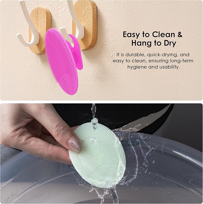 4 Pack INNERNEED Silicone Face Scrubber for Deep Cleansing and Exfoliation – Soft Facial Cleansing Brush, Gentle for All Skin Types, Blackhead Remover, Portable-VivaGrace Women