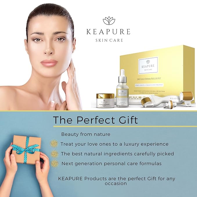 Derma Roller Kit for Face, Body, Stretch Marks - Skin Care Kit 540 Microneedle Roller Heads 180-Eyes, 600-Face,1200-Body | 30gm Moisturizing Cream and 25% Vitamin C Serum | Microneedling Roller Set-VivaGrace Women