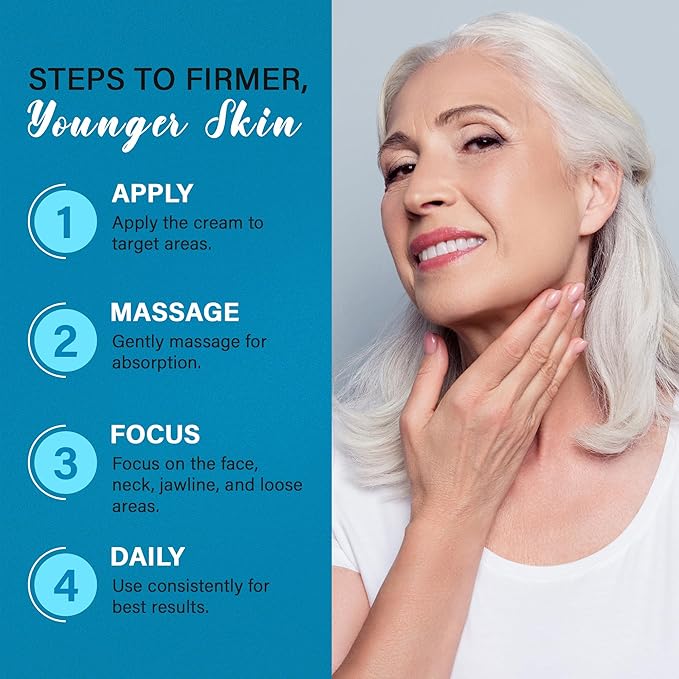 Tighten and Lift Neck Cream: Instant Face Lift Cream - 6-in-1 Anti-Aging Face Moisturizer for Anti-Wrinkle, Firm - Collagen, Retinol, Peptides & Hyaluronic Acid Neck Firming Cream for Skin Care-VivaGrace Women