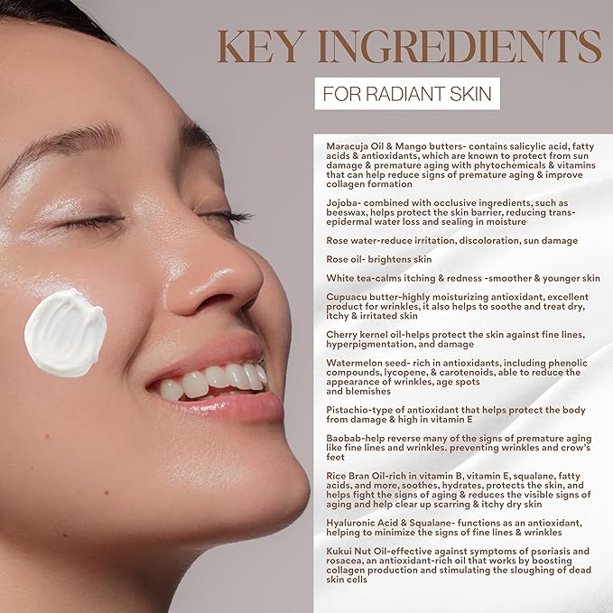 Ultra Moisturizing & Hydrating Body Butter Cream with Botanical Oils, Natural Ceramides, Hyaluronic Acid, Squalane, Cupuacu & Mango Butters-Heal, Soften & Repair Dry Skin 8oz-VivaGrace Women