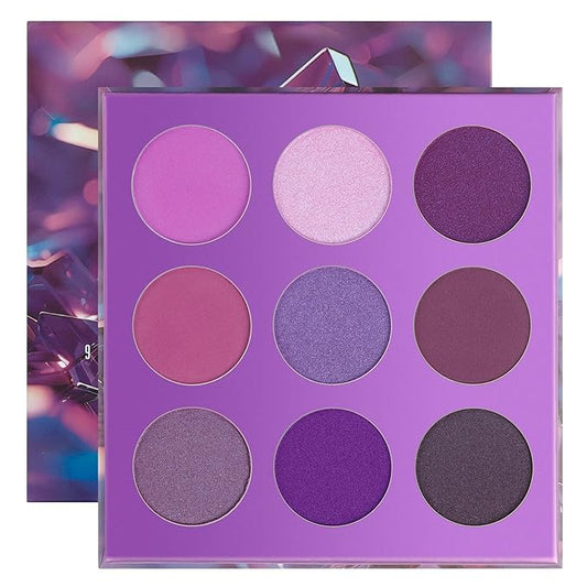 docolor Eyeshadow 9 Colors Purple Eyeshadow Palette High Pigmented Blendable Matte & Glitter Shimmer Finishes, Long Lasting Mauve Eye Makeup for Christmas Party Music Festivals-VivaGrace Women