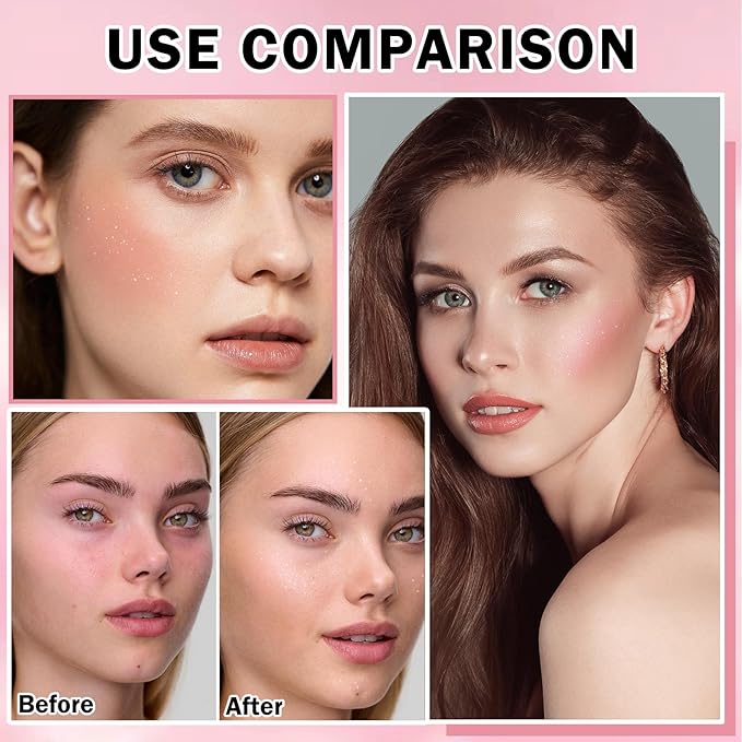 Oil Control Loose Powder Makeup Pink Translucent Setting Powder Shimmer Long Lasting Lightweight Polvo Traslucido Maquillaje Para Mujer Face Powder Makeup - 02 Pink Shimmer-VivaGrace Women