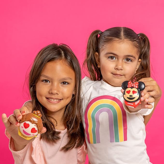 Lip Smacker Disney Minnie Mouse and Beauty And The Beast Belle Emoji Lip Balm Duo, Flavored Strawberry Lemonade, Bow-nade, 2 Pack-VivaGrace Women