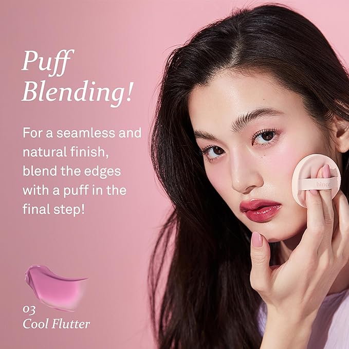 hince Dewy Liquid Cheek 6g Raw Glow Liquid Blush for Cheeks Vegan Dewy Cheek Tint Glass Skin Lightweight Liquid Blush Weightless Watercolor (COOL FLUTTER, LC003)-VivaGrace Women