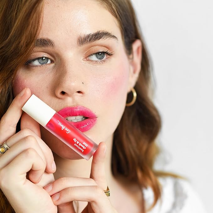 Ere Perez - Natural Beetroot Cheek + Lip Tint | Water-Resistant, Long-Lasting, Hydrating, Vibrant | Blue Agave, Rosehip Oil, Vitamin E | Vegan, Cruelty-Free, Clean Beauty (Fun-Pink)-VivaGrace Women