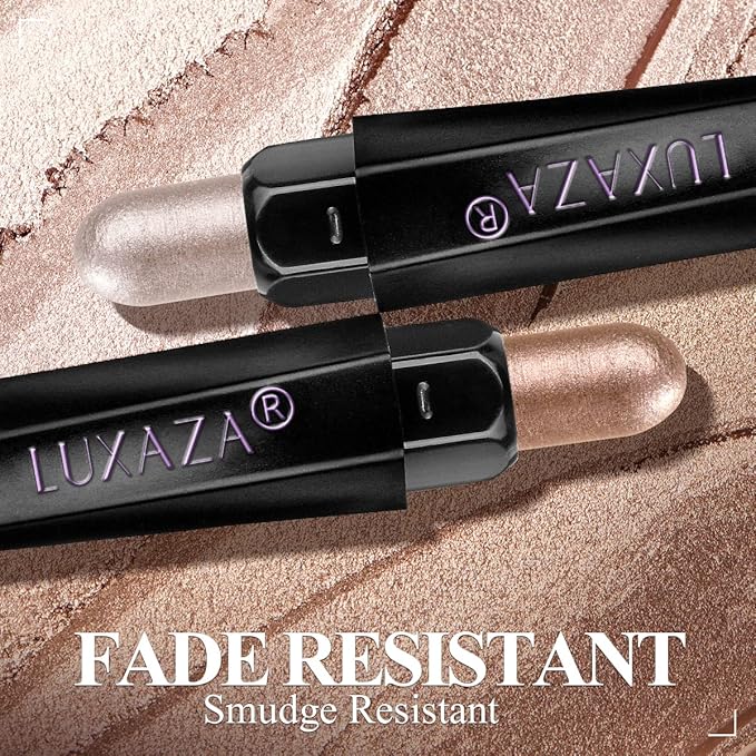 Shimmer Eyeshadow Stick Makeup 6PCS Set, Pink Metallic Matte Cream Eye Shadow Eyeliner Brightener Pencil Crayon - DESERT WILD-VivaGrace Women