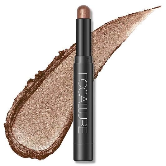 FOCALLURE Shimmer and Matte Cream Eyeshadow Stick,Smooth Brilliant Eye Brightener Pencil for Women,Long Lasting Waterproof Eye Shadow and Liners Makeup,COPPER-VivaGrace Women