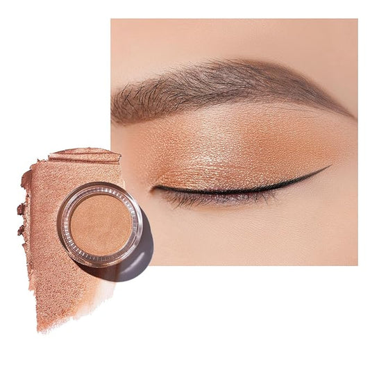 Oulac Nude Pearl Cream Eyeshadow also for Highlighter Shimmer Eye Shadow Waterproof&Long Lasting with Moisturizing Formula Blendable Shimmer Eye Make-up,Vegan & Cruelty-Free,6g P02-VivaGrace Women