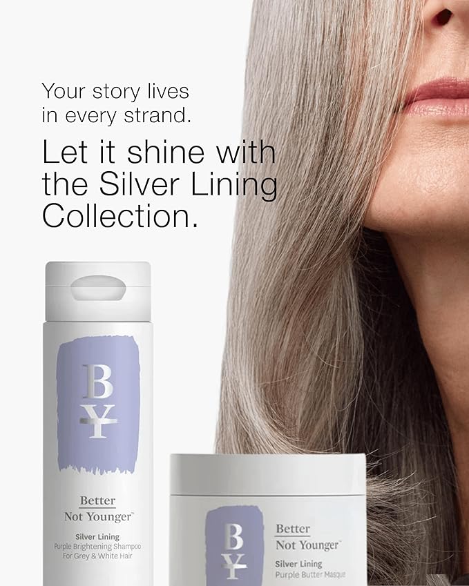 Better Not Younger Silver Lining Purple Hair Mask for Women 40+ – Deep Conditioning Treatment for Gray, Silver & Blonde Hair - Butter Mask with Plant-Based Oils – Hydrates & Neutralizes Brassiness-VivaGrace Women