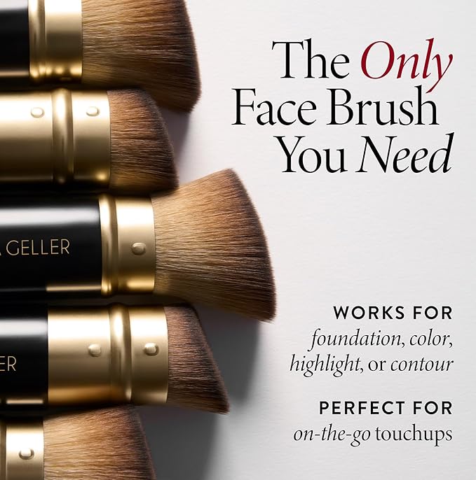 LAURA GELLER NEW YORK Retractable Black Kabuki Brush for Liquid, Cream and Powder Face Makeup With Aluminum Handle-VivaGrace Women