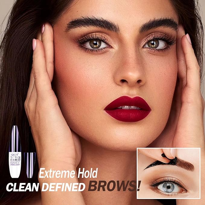 2025 New Tattoo Eyebrow Gel Easy Peel Off for Women, Upgrade Eyebrow Tattoo Peel Off, Transfer-proof Eyebrow Gels Waterproof for All Skin Types (Light Brown)-VivaGrace Women