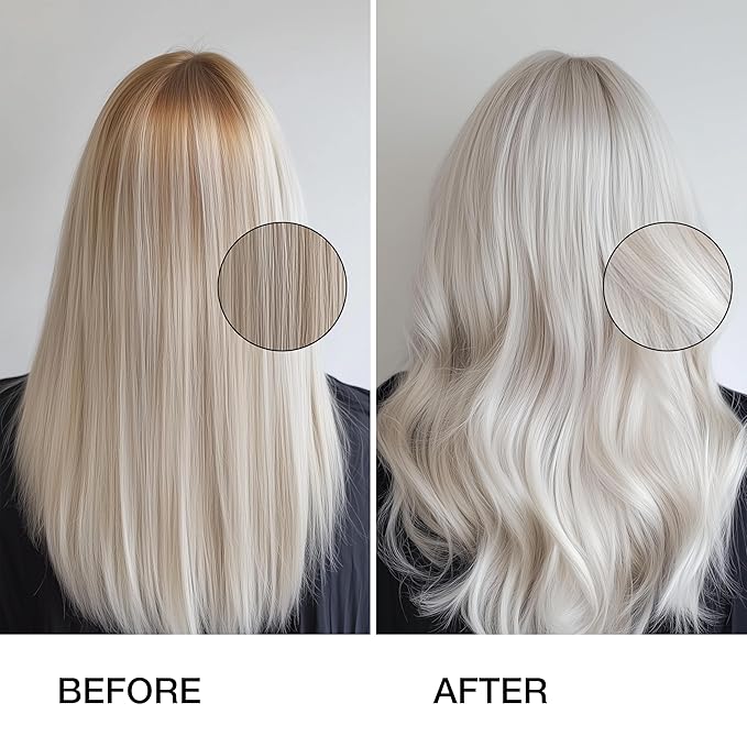 GK HAIR Global Keratin Leave In Bombshell Purple Cream (3.4 Fl Oz/100ml) Conditioning Smoothing Moisturizing Hydrating Frizz Control for Blonde Damaged Hair Removes Yellow Brassy Tones Flyaways-VivaGrace Women