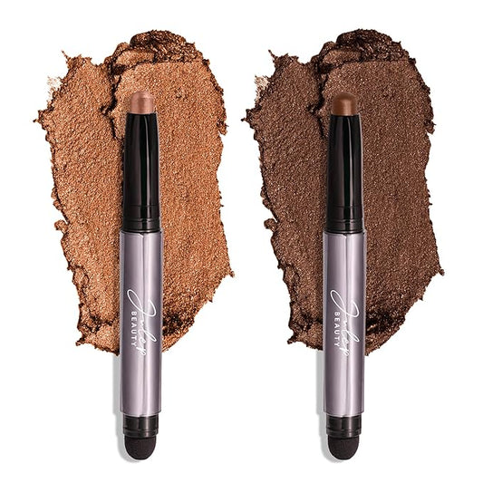 Julep Eyeshadow 101 Crème-to-Powder Eyeshadow Stick Duo, Copper Shimmer & Cocoa Shimmer-VivaGrace Women
