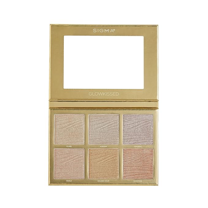 Sigma Beauty GlowKissed Highlight Palette | Highlighted Warm Tones | Glow Vibes, Mirror Included-VivaGrace Women