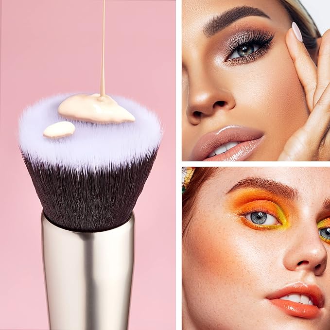 Jessup Makeup Brushes Set Professional, 25PCS Pink Premium Natural Powder Foundation Eyeshadow Blending Concealer Blusher Highlight Labeled Brushes, T290-VivaGrace Women