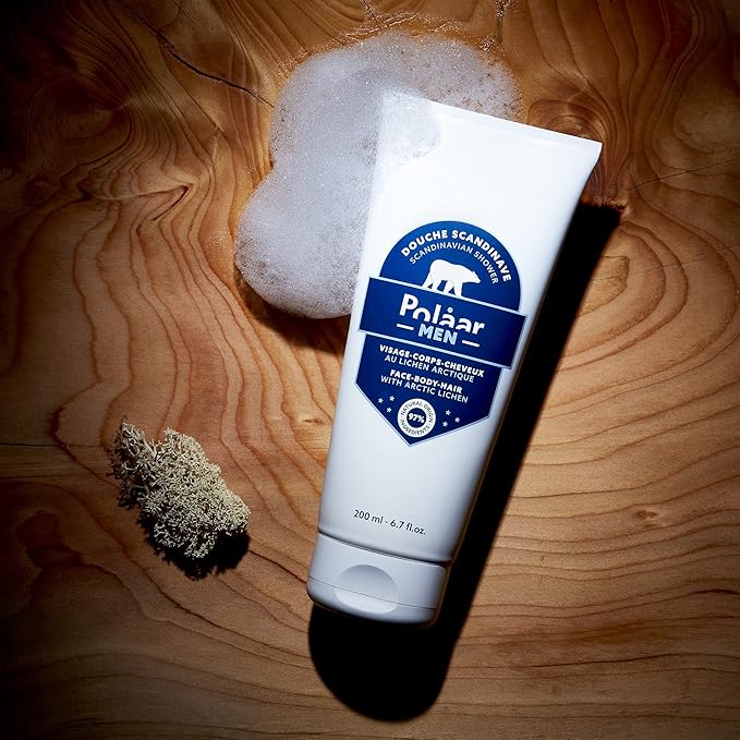Polåar Men - Set for Men’s Skin Care - Moisturizing Cream with Siberian Olive + Shower Gel with Arctic Lichen - 2 Face, Body and Hair Treatments - Vegan, Curelty Free, Made in France-VivaGrace Women