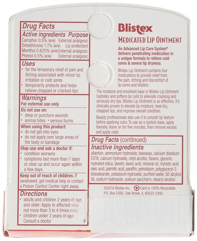 Blistex Medicated Lip Ointment 0.21 oz (Pack of 6)-VivaGrace Women