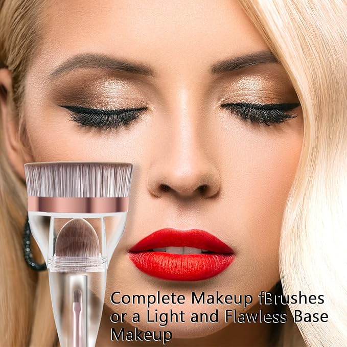 Makeup Brushes, Daubigny Perfect 3IN1 Makeup Brush for Face Blush Liquid Powder Foundation Brush for Blending Liquid, Cream or Flawless Powder Cosmetics with Great Gift Case-VivaGrace Women