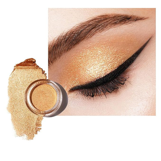 Oulac Gold Cream Eyeshadow - Highly Pigmented Natural Sombra de Ojos, Waterproof & Long Lasting with Moisturizing Formula, Shimmer Glitter Eye Makeup, 6g (21)-VivaGrace Women