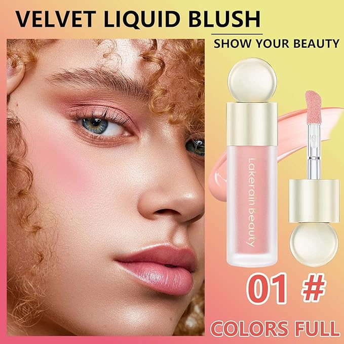 Liquid Blush,Natural Soft Cream Face Blush Matte Cheek Tint,Lightweight,Moisturizing,Waterproof,Long Lasting Face Blush Stick(1#)-VivaGrace Women