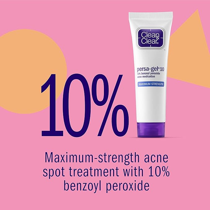 Clean & Clear, Persa-Gel 10 Acne Spot Treatment, Maximum Strength, 1 Oz (Pack of 2)