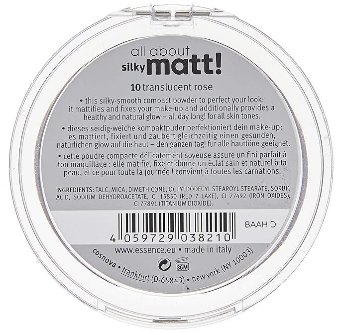 Essence All About Silky Matt! Polvos Compactos Fijadores 10-VivaGrace Women