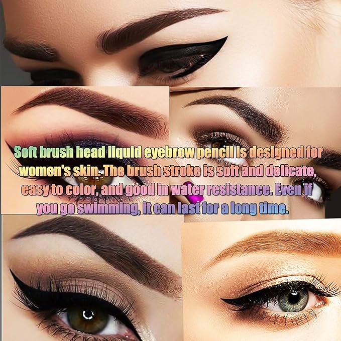 Liquid Eyebrow Pen, Waterproof Microblading Eyebrow Pencil with a Micro-Fork Tip Applicator, Creates Natural Looking Brows Effortlessly-VivaGrace Women
