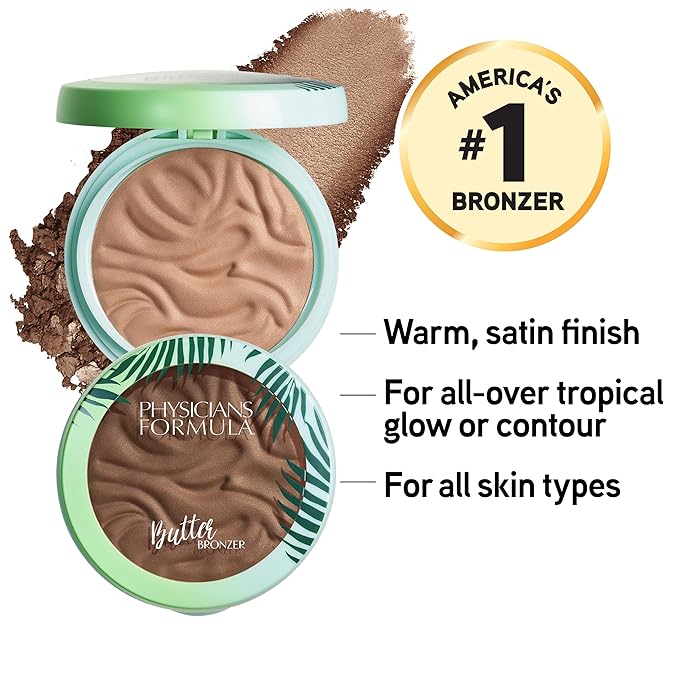 Physicians Formula Murumuru Butter Bronzer, Moisturizing, Nourishing Murumuru Butter for Silky Glow, Dermatologist Tested, Hypoallergenic, Vegan & Cruelty-Free - Sculpting Bronzer-VivaGrace Women