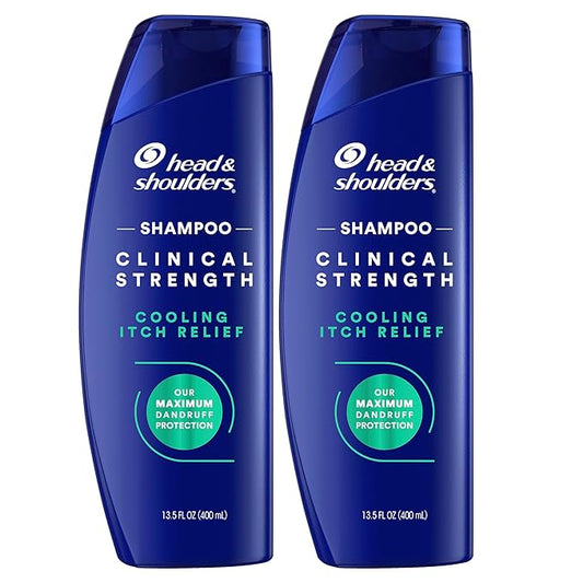 Head & Shoulders Clinical Strength Dandruff Shampoo, Selenium Sulfide Dandruff Defense, Intensive Itch Relief, Seborrheic Dermatitis Relief, Cooling Menthol, 13.5 Fl Oz Each, 2 Pack-VivaGrace Women