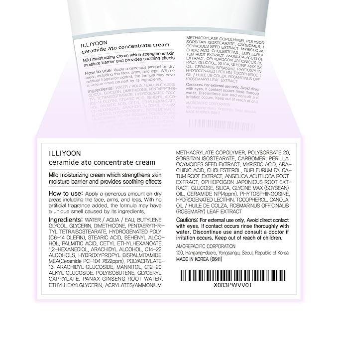 Illiyoon Ceramide Ato Concentrate Cream | Moisturizer for Dry & Sensitive Skin, 100hr Lasting Hydration, For Face & Body, Gentle for Infants, Moisture Barrier Repair, Vegan Certified, 2.53 fl.oz.-VivaGrace Women