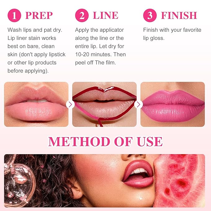 Lip Stain - Lip Stain Peel Off Long-Lasting with Matte Finish Waterproof & Transfer-Proof, Lip Liner Moisturizing & Nourishing Non-Stick Cup Highly Pigmented Color Lip Tint (01 Berry)-VivaGrace Women