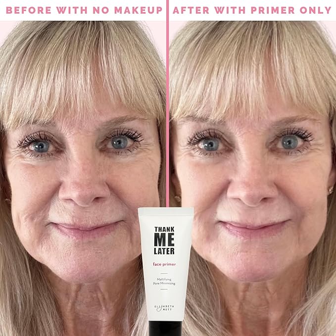 Elizabeth Mott Thank Me Later Face & Eye Primer – Long-Lasting Matte Makeup Base, Pore Minimizer, Oil & Shine Control, Wrinkle Blurring, Crease Prevention, Smooth Finish for All-Day Wear – 10g & 30g-VivaGrace Women