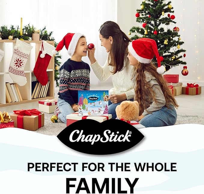 ChapStick 12 Days of Holiday Advent Calendar Lip Balm Gift Set - 0.15 Oz-VivaGrace Women