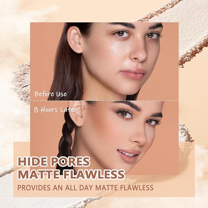 Oil Control Face Pressed Powder,Matte Smooth Flawless Setting Powder Makeup,Waterproof Long Lasting Finishing Powder,Cruelty Free Lightweight Face Cosmetics,0.35Oz(CLASSIC IVORY)-VivaGrace Women