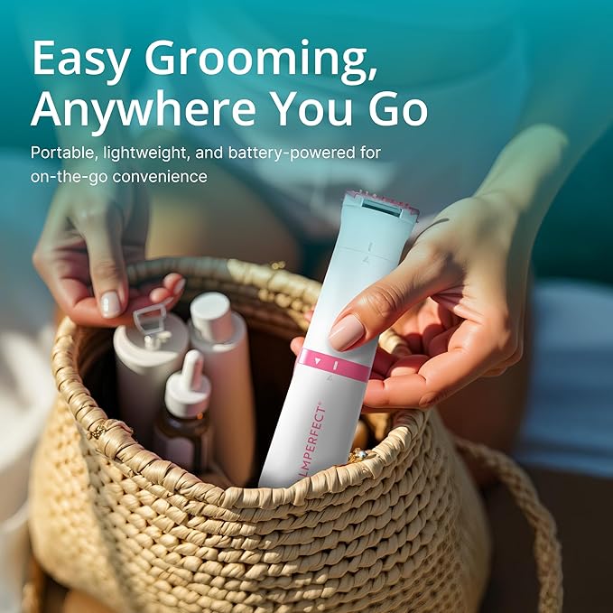 Clio PALMPERFECT Electric Bikini Trimmer - Travel-Friendly Hair Shaver for Smooth, Dual Blade for Close Shave, Use Wet or Dry - Battery-Powered + Trimming Guide Included-VivaGrace Women