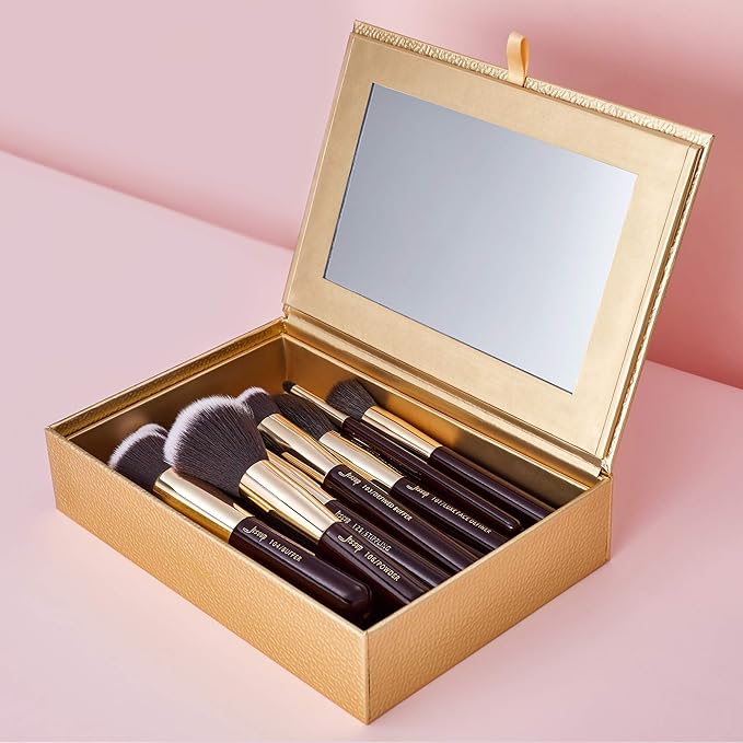 Jessup Makeup Brushes Set Professional Makeup Brush Eyeshadow Blending Powder Foundation Blusher Concealer 25pcs with Cosmetics Storage Box, Zinfandel T285-VivaGrace Women
